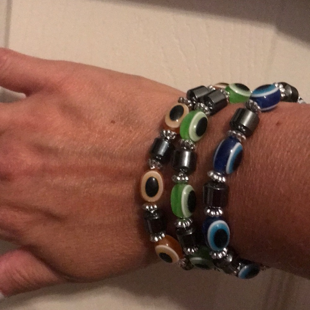Hematite Evil eye bracelets